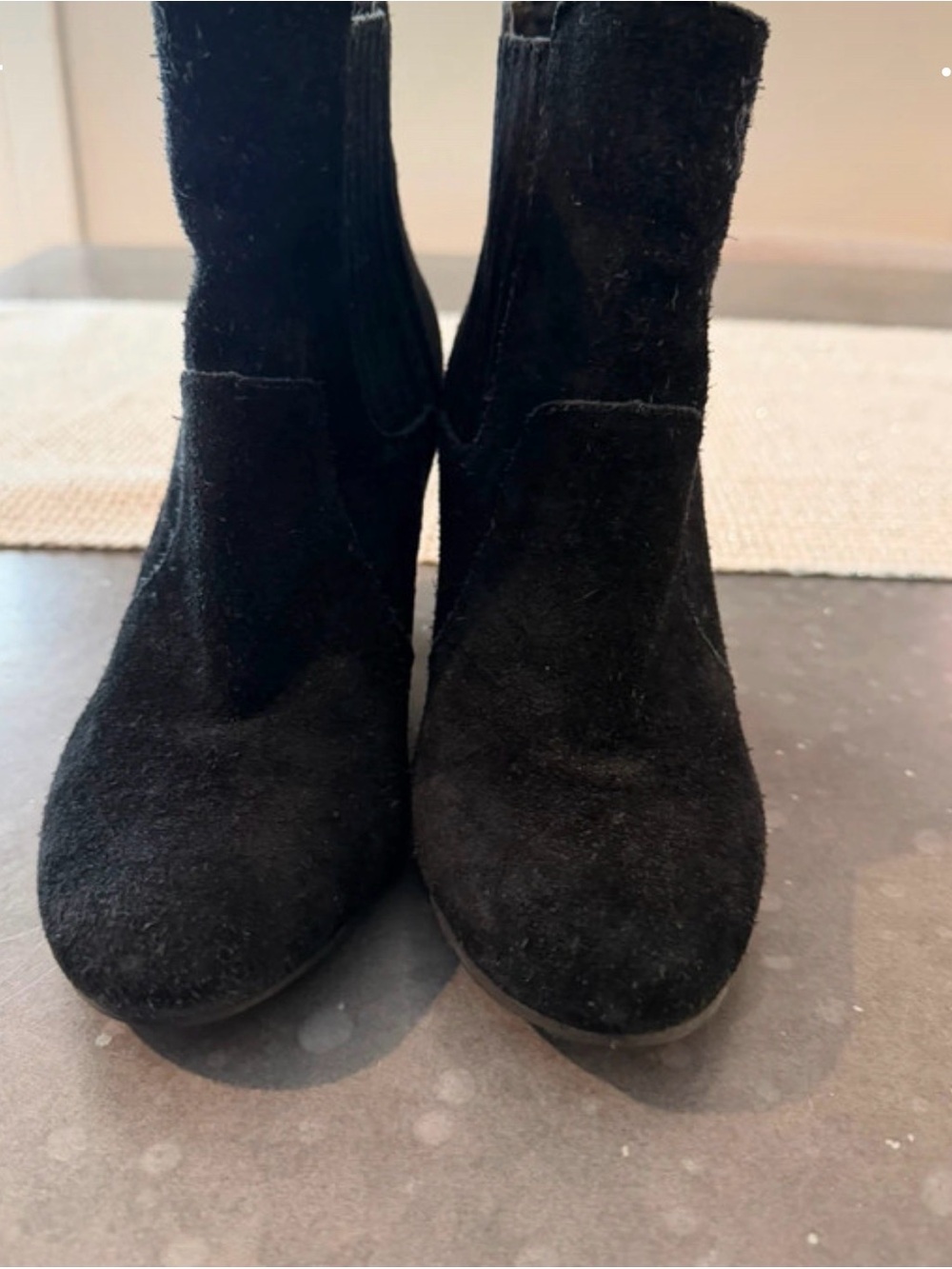 BCBG Black Suede Chelsea Ankle Boots